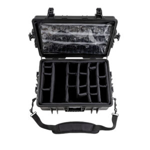 Schwarzer PP 510 B&W International Medizinkoffer mit flexibler Fachaufteilung und Tragegurt, ideal für sicheren Transport und organisierte Aufbewahrung.