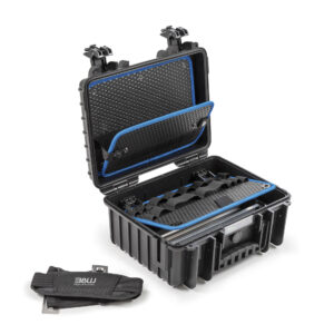 Robuster PP 117 Werkzeugkoffer Jet 3000 von B&W International aus Polypropylen mit variabler Innenaufteilung und Schultergurt, ideal für den sicheren Transport von Werkzeugen.